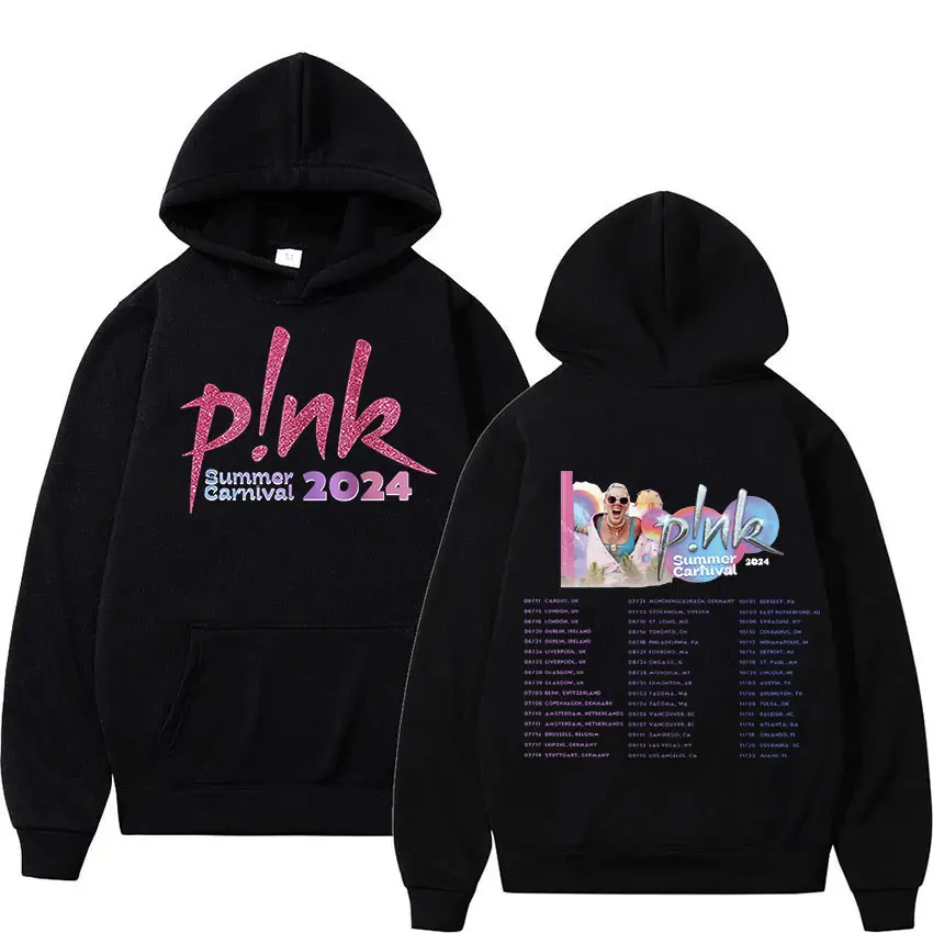 

Singer P!Nk Pink Summer Carnival 2024 Tour Album Hoody Men Women Retro Aesthetic Fashion Oversized Sweatshirt Hip Hop Streetwear