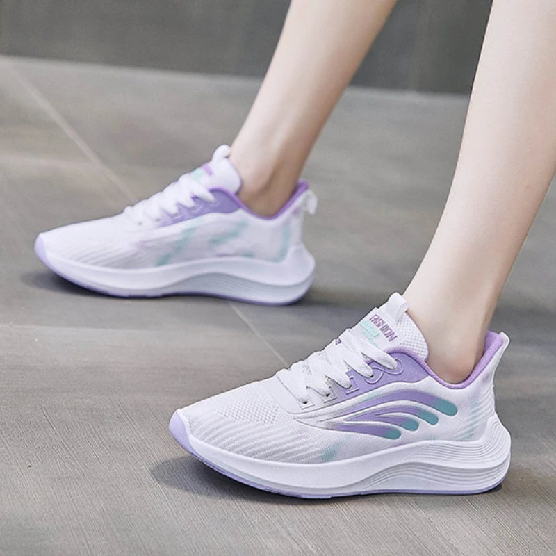 Running Shoes Women Flat Sneakers Trends Breathable Mesh Trainers Tennis Female Sports Athletic Shoe Footwear Sapatos Femininos