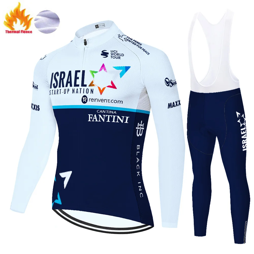 2024 ISRAEL team ropa ciclismo hombre Winter Thermal Fleece maillot ciclismo hombre cycling jersey tenue cyclisme homme