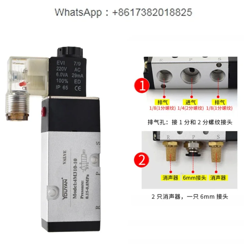 Electrovanne-4m420-a-deux-positions-et-cinq-voies-plaque-4m410-15-4m220-4m210-08-4m320-4m310-10