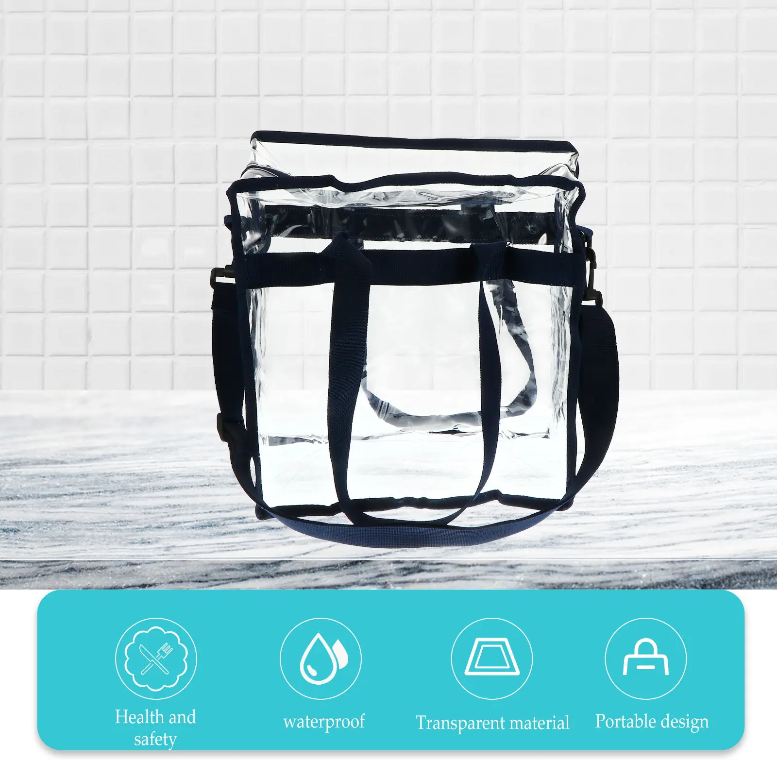 

1Pcs Transparent Makeup Bag Plastic Waterproof Organizer Travel Toiletry Storage Portable for Camping Gym Tourism