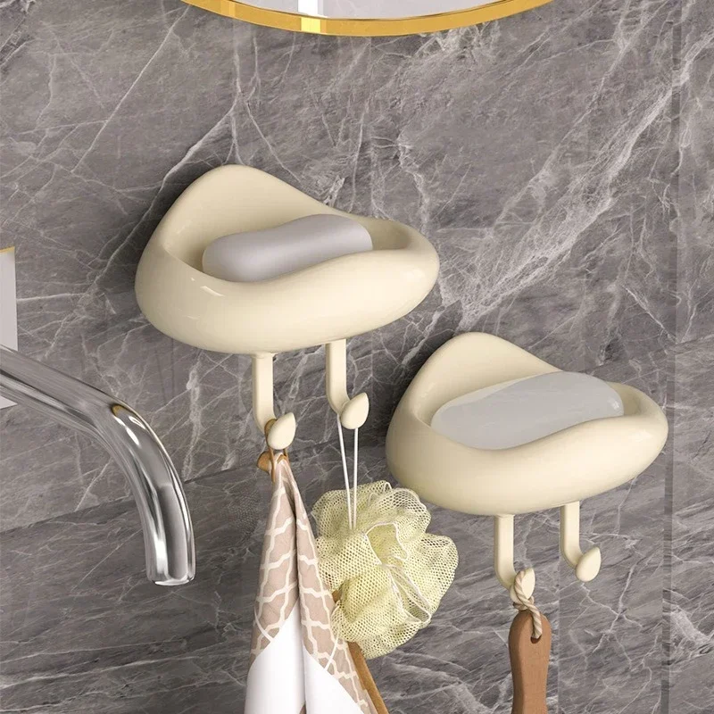 Soap Box Household Wall-mounted Non-punching Soap Box Bathroom Drain Rack Storage Rack Soap Tray