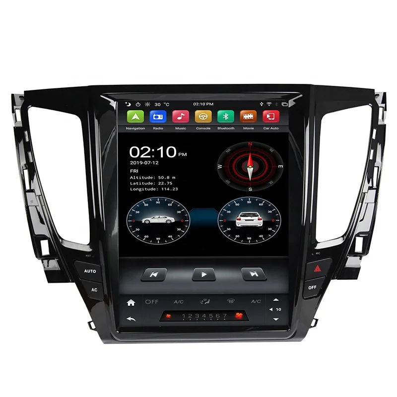 12.1'' Vertical Screen 4G+64GB Tesla Android 9.0 Car Radio Car Multimedia Player for Mitsubishi Pajero Sport / L200 2018