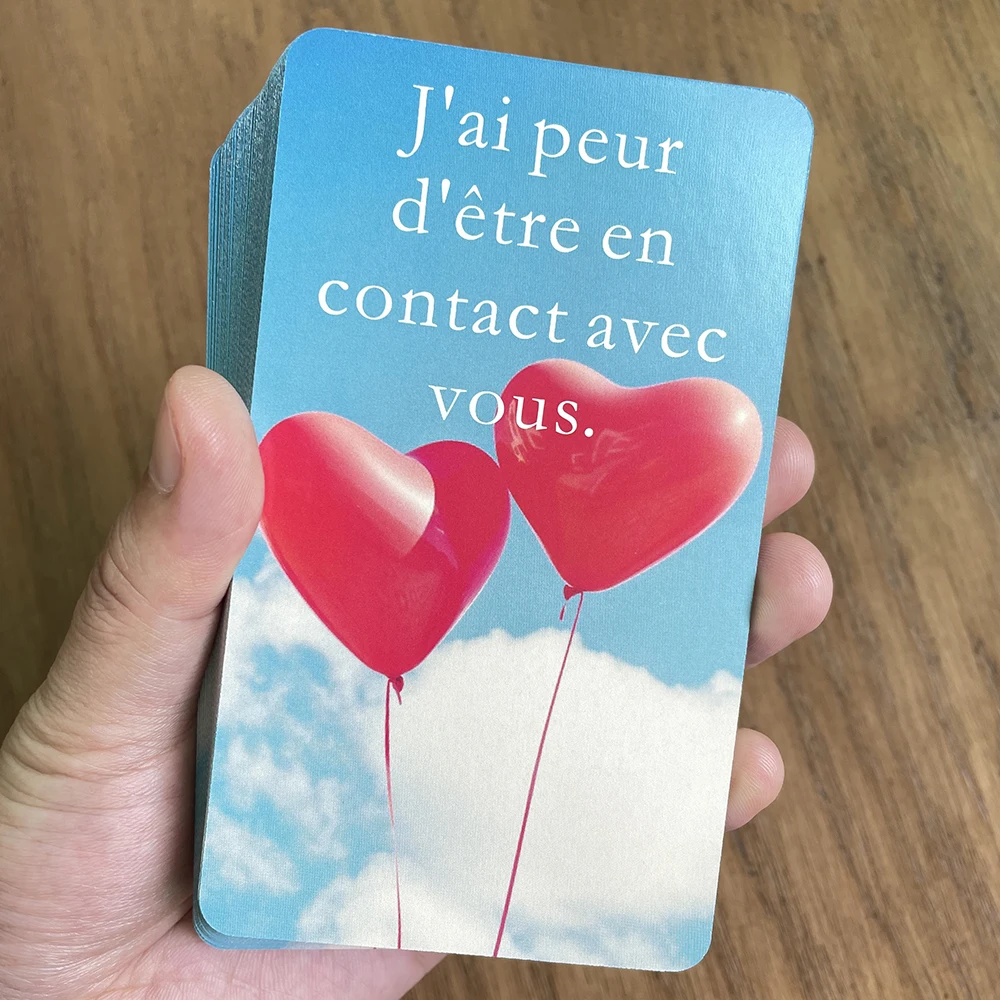 프랑스어 타로 카드, 사랑 진실 오라클 확언 덱, 점술 선지자, 52 장 카드, 12x7cm