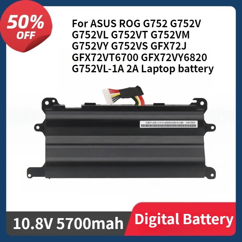 A32N1511 Battery for ASUS ROG G752 G752V G752VL G752VT G752VM G752VY G752VS GFX72J GFX72VT6700 GFX72VY6820 2A Laptop Battery