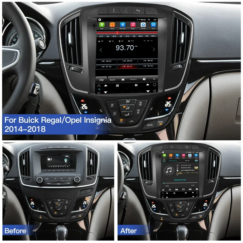 12.8'' Android 14 Carplay For Opel Insignia Buick Lacrosse Regal 2014-2018 GPS Tesla Style Screen Car Multimedia Player Display