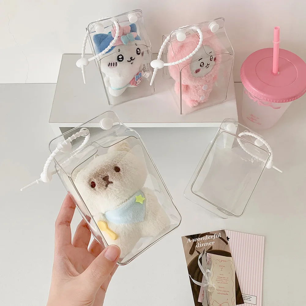 Protective Case For Small Doll Dust-proof Transparent Storage Bag Trendy Accessories Matching Double-hole Silicone Rope New In
