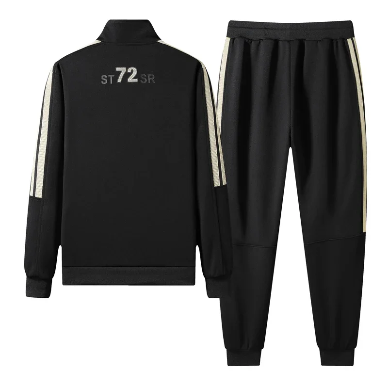 Fashion Korean Version Men\'s Patchwork Zippered Sportswear+Pants Set 2023New Spring Autumn Leisure Jogging Fitness Two-Piece Set