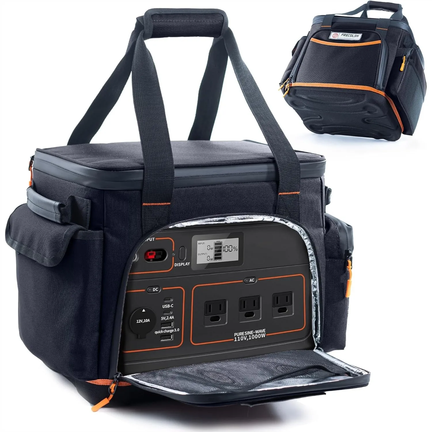 

Portable Power Station Storage Case Compatible with Jackery Explorer 1000, Waterproof Bottom, Heavy Duty Travel Bag for Solar