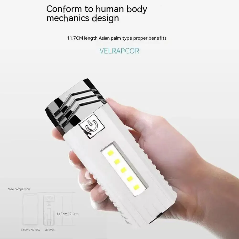 Outdoor Led Mini Flashlight Multifunctional Usb Rechargeable Cob Strong Light Bicycle Light Power Bank