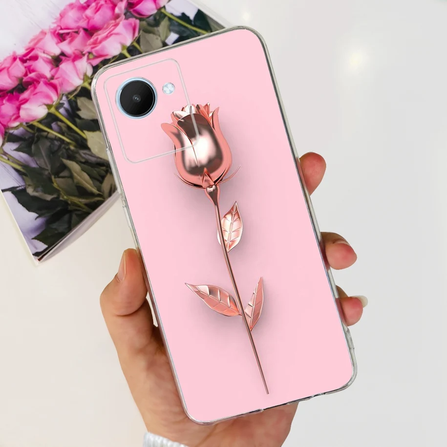 Case For Realme C30 C30S Narzo 50i Prime Back Cover Cute Love Heart Cartoon Bumper Soft Cover Fundas For Oppo Realme C30 S Capas