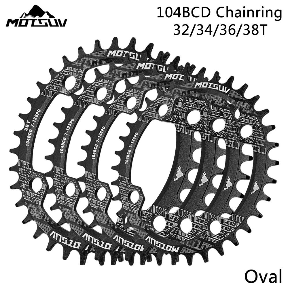 MOTSUV 104BCD 32T 34T 36T 38T овальная звездочка MTB велосипед 7/8/9/10/11/12 скорость звездочка шатуны зубчатая пластина велосипедные детали