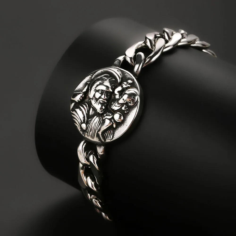 1PC Fadeless Stainless Steel ST. Christopher Bracelet for Men Patron Saint of Travelers Bracelet Man Protection Amulet Jewelry
