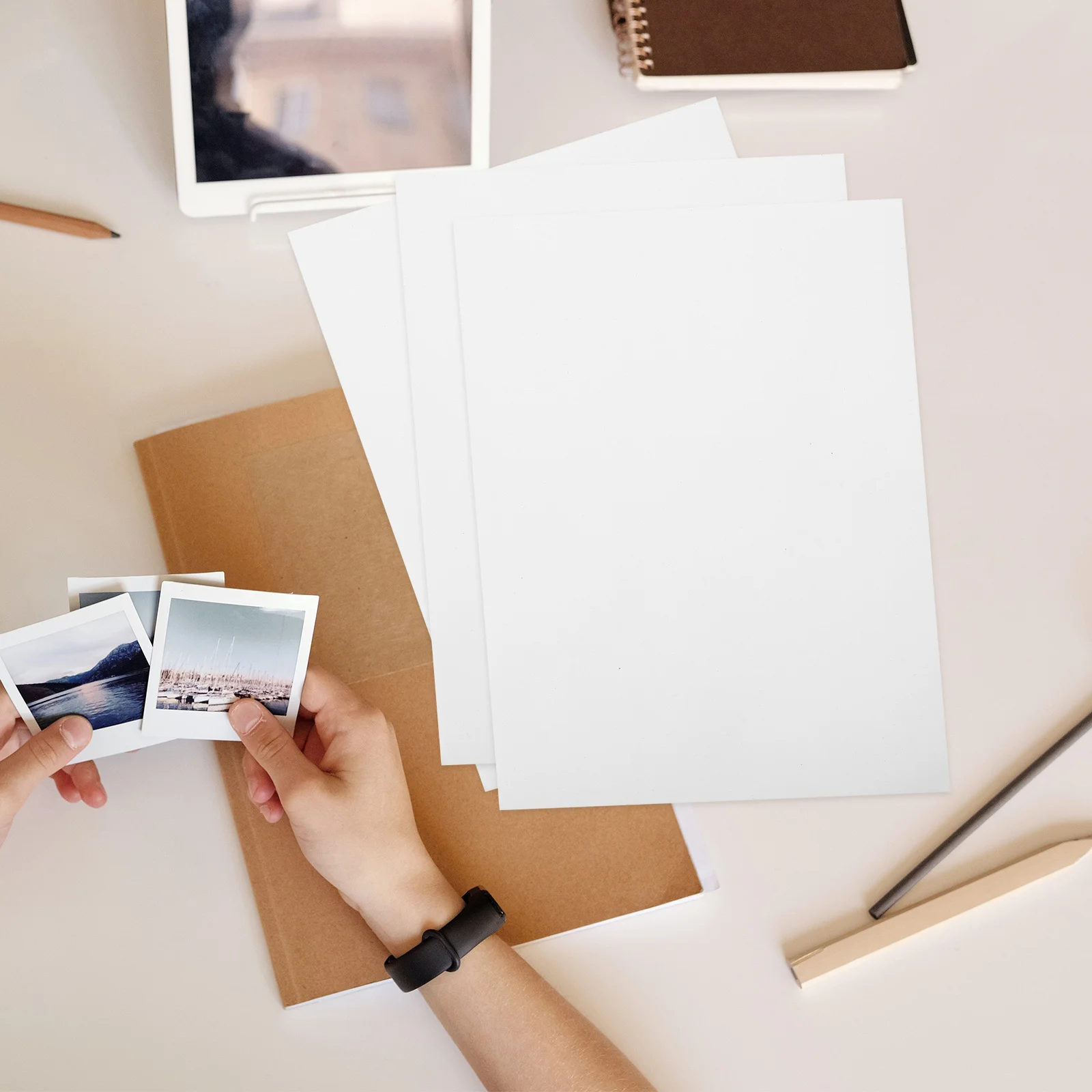 A4 Double Sided Adhesive Sticker Paper 10 Sheets No Traces Clear Square Stickers for Crafts Home Office Projects