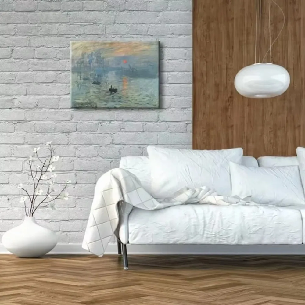 Claude Monet "Impresión, Amanecer" Impresión en lienzo Arte de pared - Reproducción de pintura al óleo, tema de playa de paisaje marino