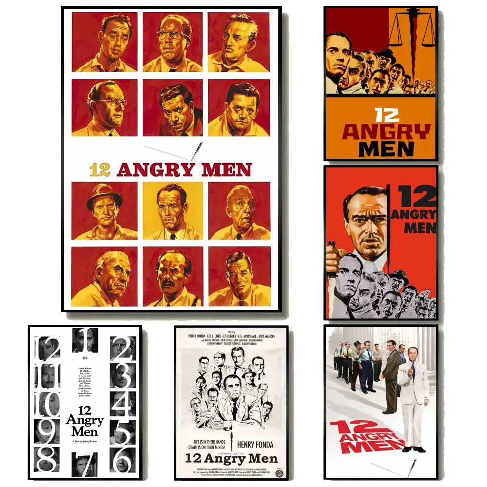 Classic Courtroom Movie 12 A-Angry Men Poster Modern Minimalist Wall Art Prints for Home Decor Interior Bedroom Living Room