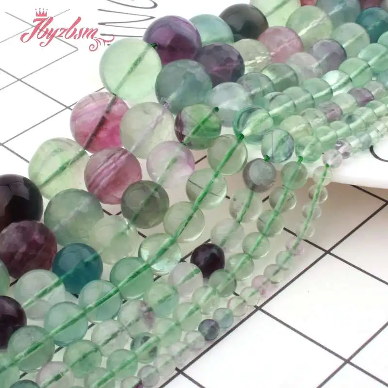 Natural Fluorite Stone Beads Multicolor For DIY Gift Necklace Bracelat Earring Jewelry Making 15\