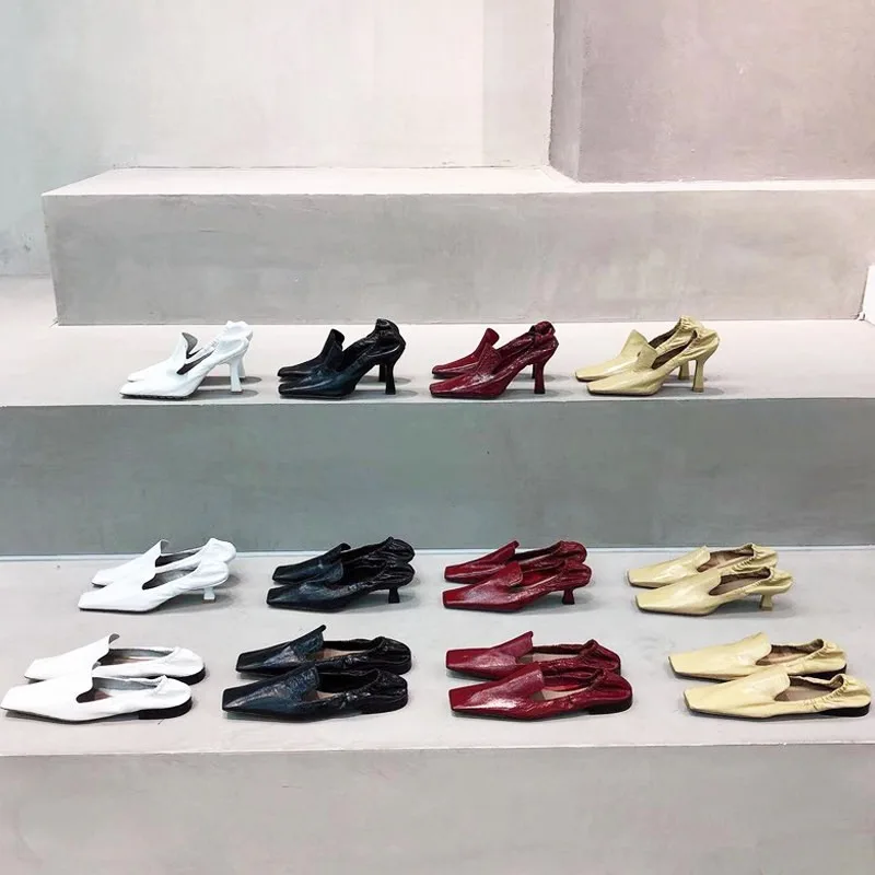 

Spring and Autumn New Square Head Retro Single Shoes Women's Genuine Leather Flat Shoes Anti slip Soft soled Grandma Shoes