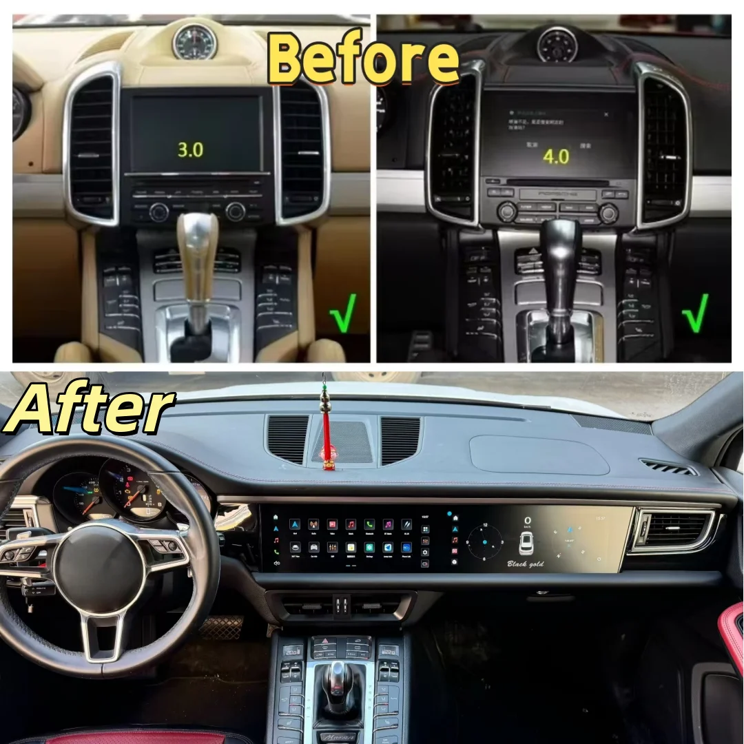 H For Porsche Macan 2014-2017 Radio Android 2din Car multimedia Video Player HU 4G LTE wireless Dual Screen BT Carplay GPS  DSP