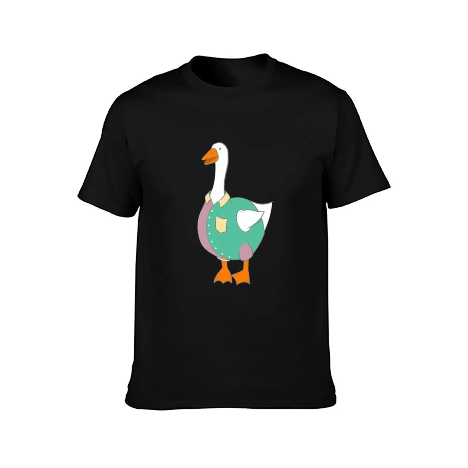 An-Goose - Pastel Goose T-Shirt, Summer Casual Cotton Tee, Oversized Streetwear Tops, Vintage Graphic Print, Unisex Men Women