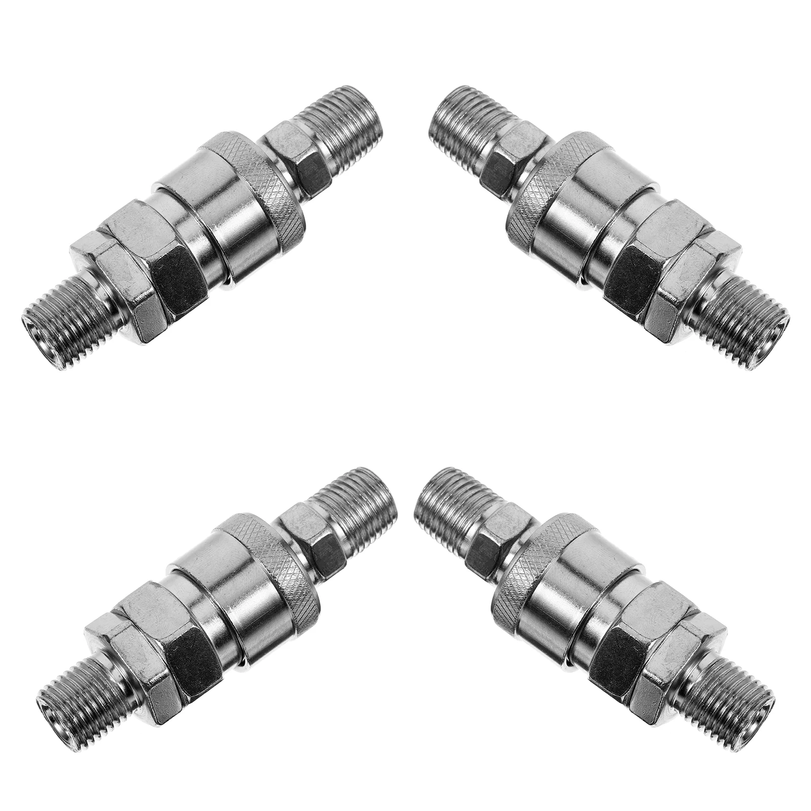 

4 Pcs Quick Connector Pneumatic Self Locking Coupling Air Hose Compressor Components Metal Type