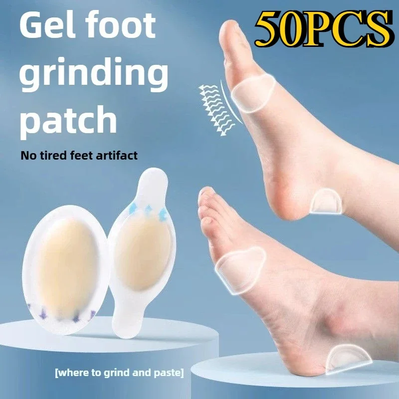 50 STUKS Voetverzorging Hydrocolloid Pads Kussens Lijm Anti-Slijtage Schoenen Stickers Pijnbestrijding Patch Liner Hoge Hak Sticker