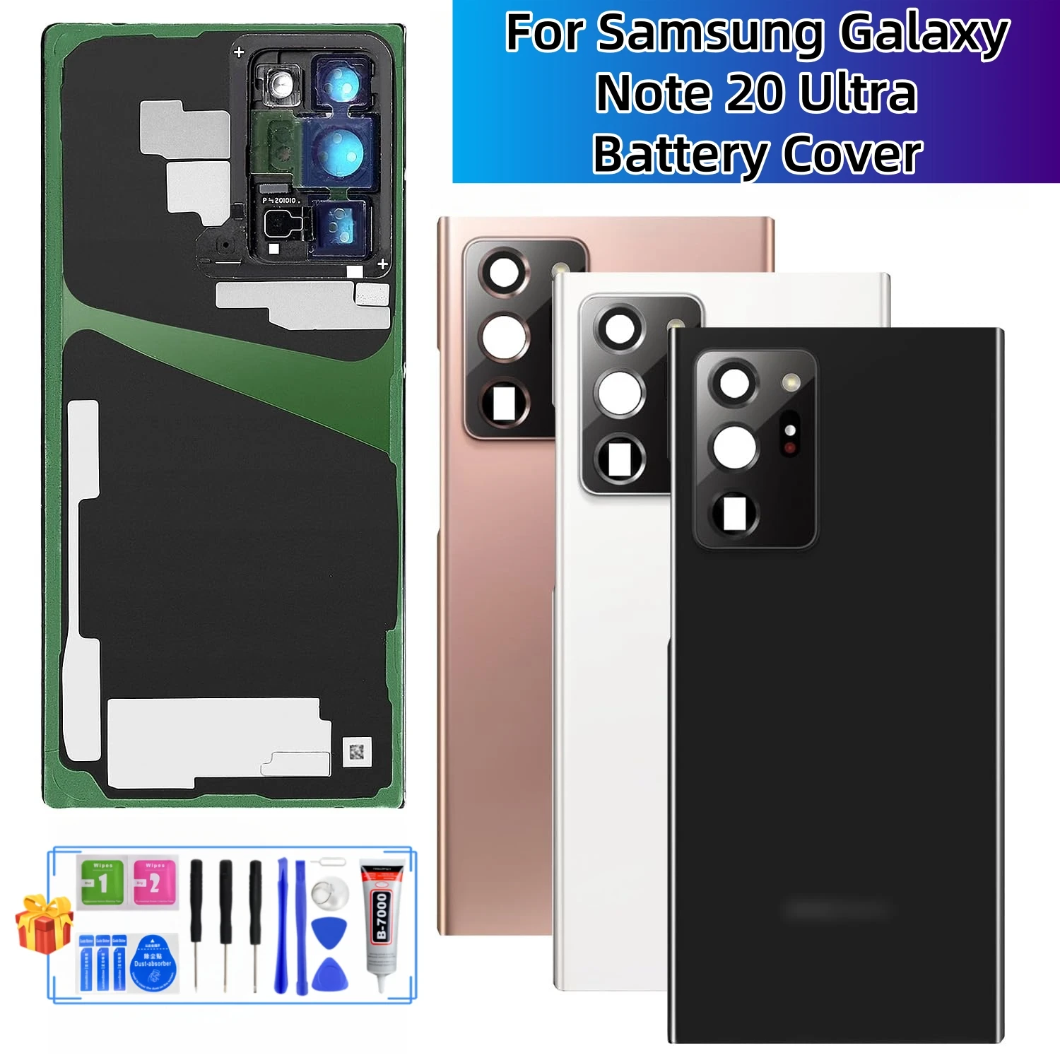 

Battery Back cover glass for Samsung Galaxy Note 20 Ultra, SM-N985, SM-N986,Repair Tool,Rear Glass