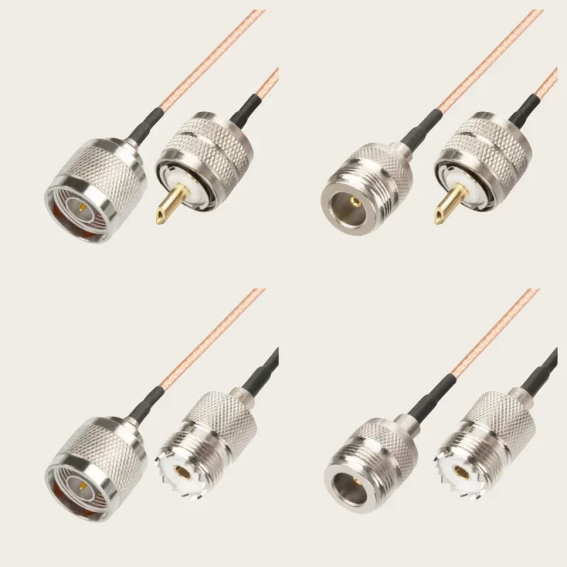 RG316 SO239 PL259 UHF to N Male plug & Female jack 50 ohm Low Loss Pigtail Jumper RG-316 Cables