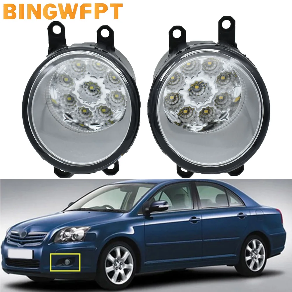 Car-Styling NEW LED Fog Lamps DRL 12V H11 For Toyota Avensis Estate Saloon Hatchback T25  2003-2008 Front Bumper Fog Lights Lamp