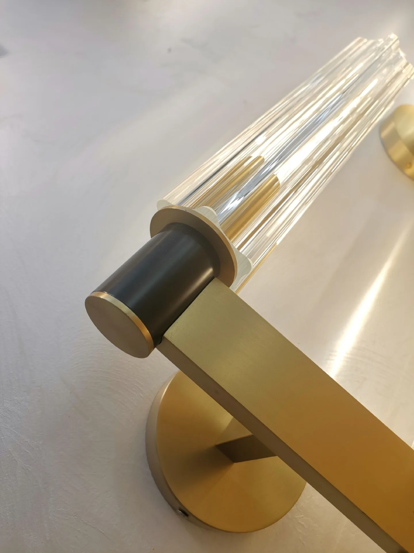 Clear Crystal LED Wall Sconces Brass