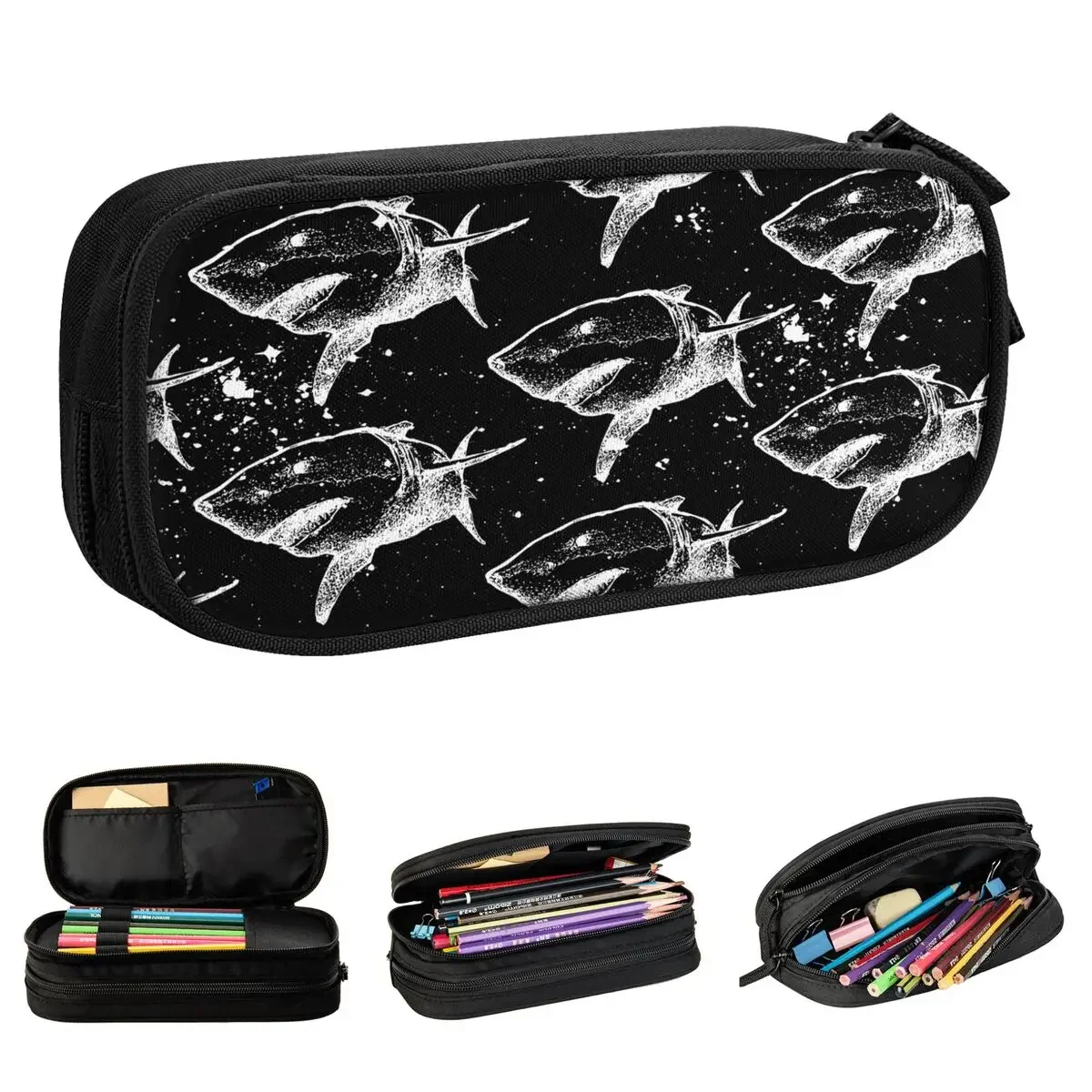 

Милая акула, нарисованная вручную подводный мир, океан, море, пеналы, ручки, детские большие сумки, школьные принадлежности, подарки, канцелярские принадлежности