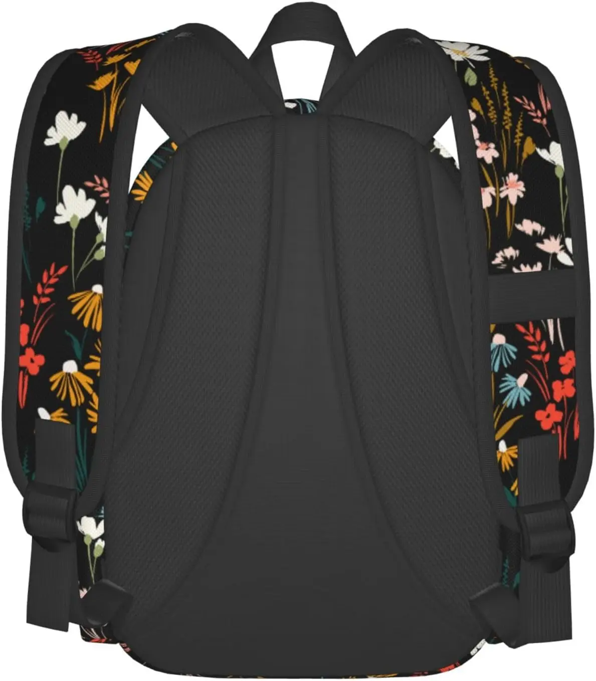 Mochila elegante con flores silvestres y correas de hombro acolchadas ajustables Mochilas para viajes universitarios