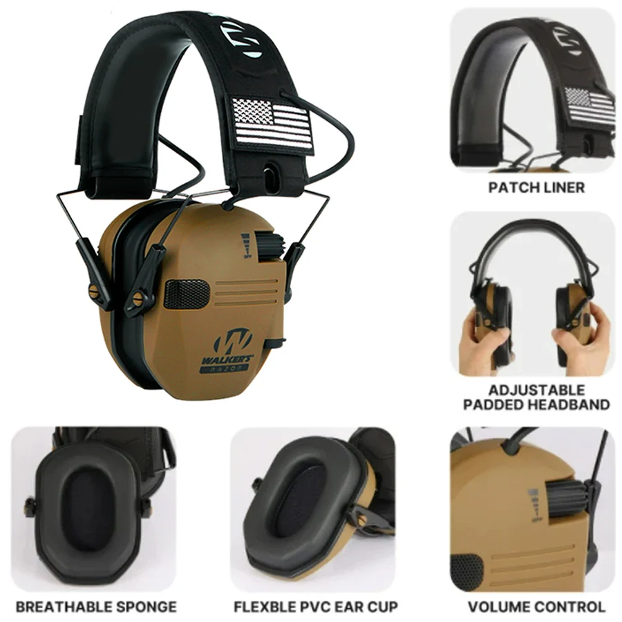 Original Military Tactical Electronic Shooting Earmuffs Outdoor Hunting Sound Pickup Noise Reduction Protection Hearing Headset image 5