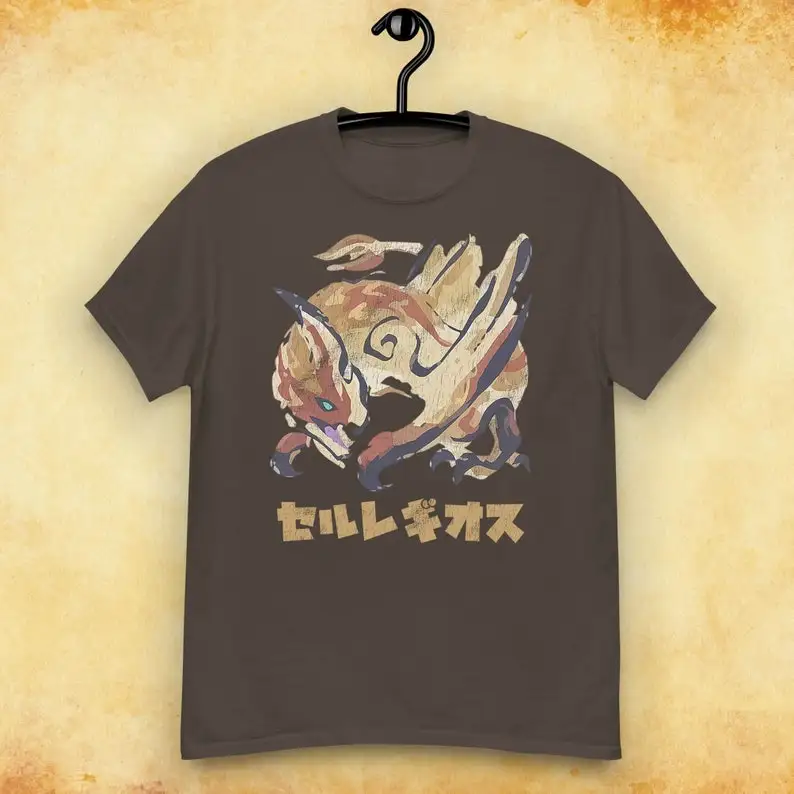 Seregios Monster Kanji T-shirt MHR Hunter Gaming Rise Fan Art Sunbreak Unisex Gamer Geek Gift