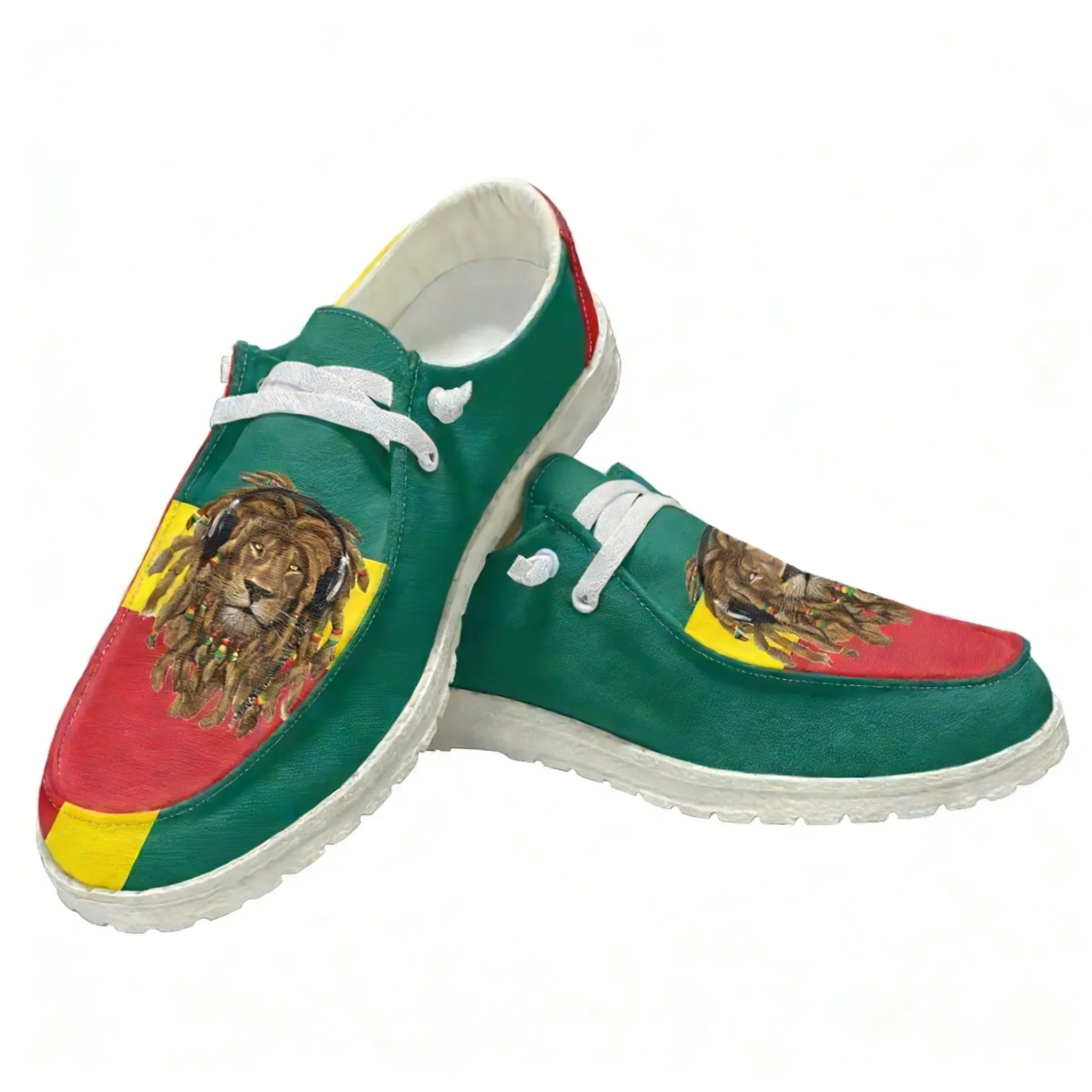 

Повседневная обувь в стиле регги и растафари с изображением Льва Иуды, мужская и женская обувь на плоской подошве, дышащая легкая обувь для улицы, обувь для пар