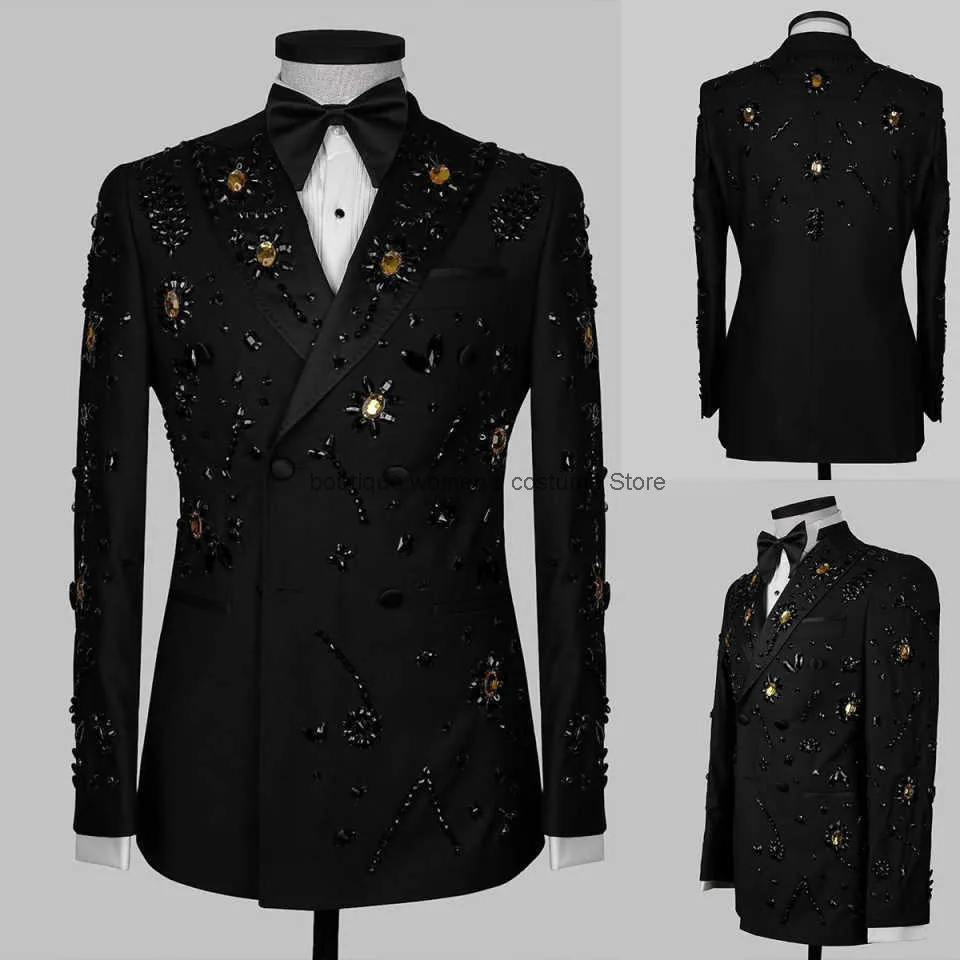 

Halloween Cosplay Double-breasted Jacket And Trousers 2-piece Tuxedo Men's Evening Groom Suit 2-piece Set