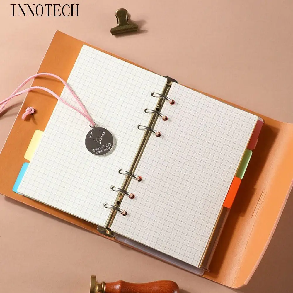 

Simple A6 Vintage Notebook Blank Line Grid PU Leather Notebook Elk Writing Supplies Loose-leaf Notebook Personalized Gift