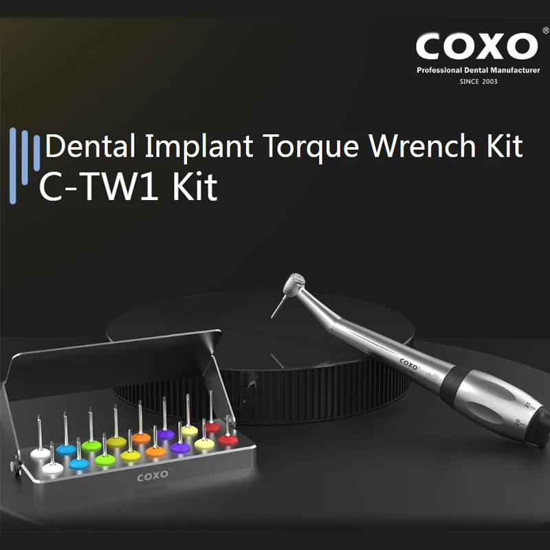 

Динамометрический ключ COXO для имплантации зубов, наконечник с трещоткой, головка с защелкой, 16 драйверов, 5-скоростные регулируемые стандартные стоматологические инструменты