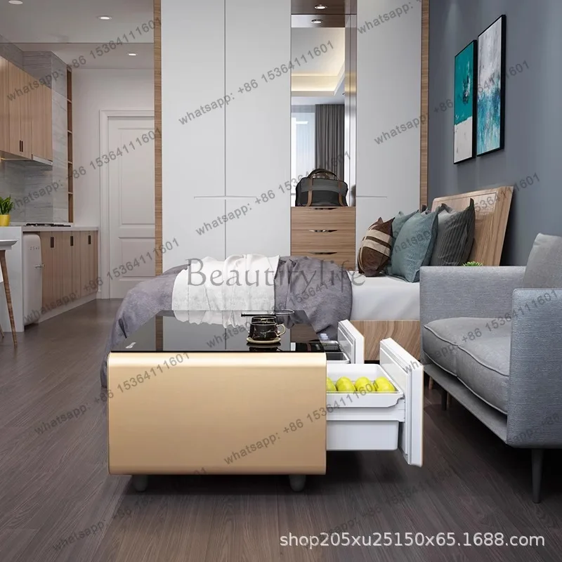 PG refrigerator, coffee table, living room, light luxury, modern multi-functional touch screen, high-end smart furniture