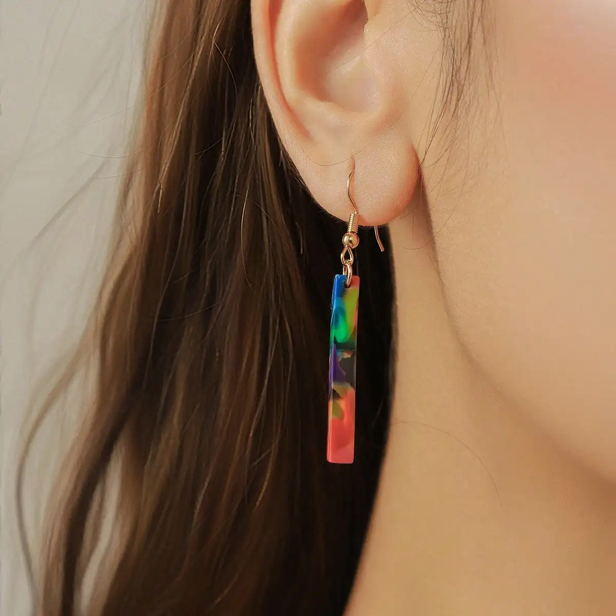 

Креативные новые простые серьги-подвески из ацетатного листа, длинные акриловые серьги, аксессуары для рукоделия