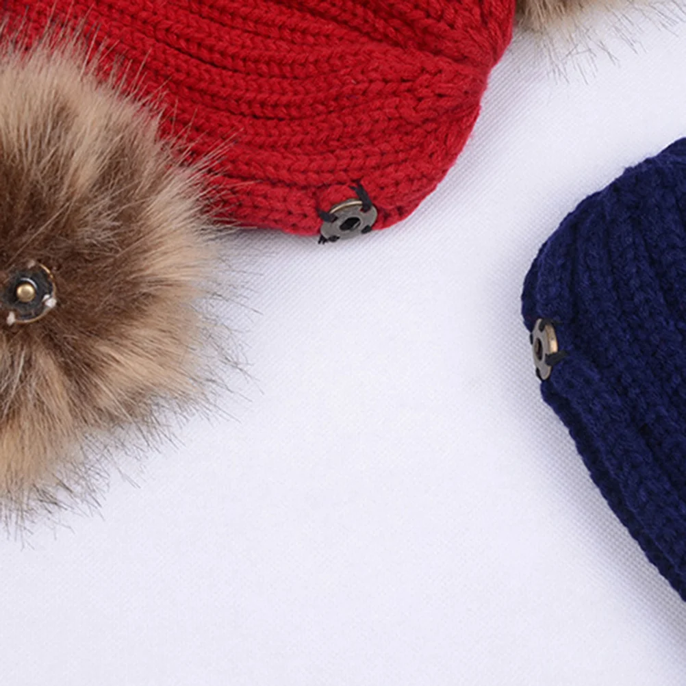 

Baby Girls Boys Kids Winter Warm Hat Knitted Toddler Earflap for 0-6 Years Old Black Fashionable Unisex Kids Hats