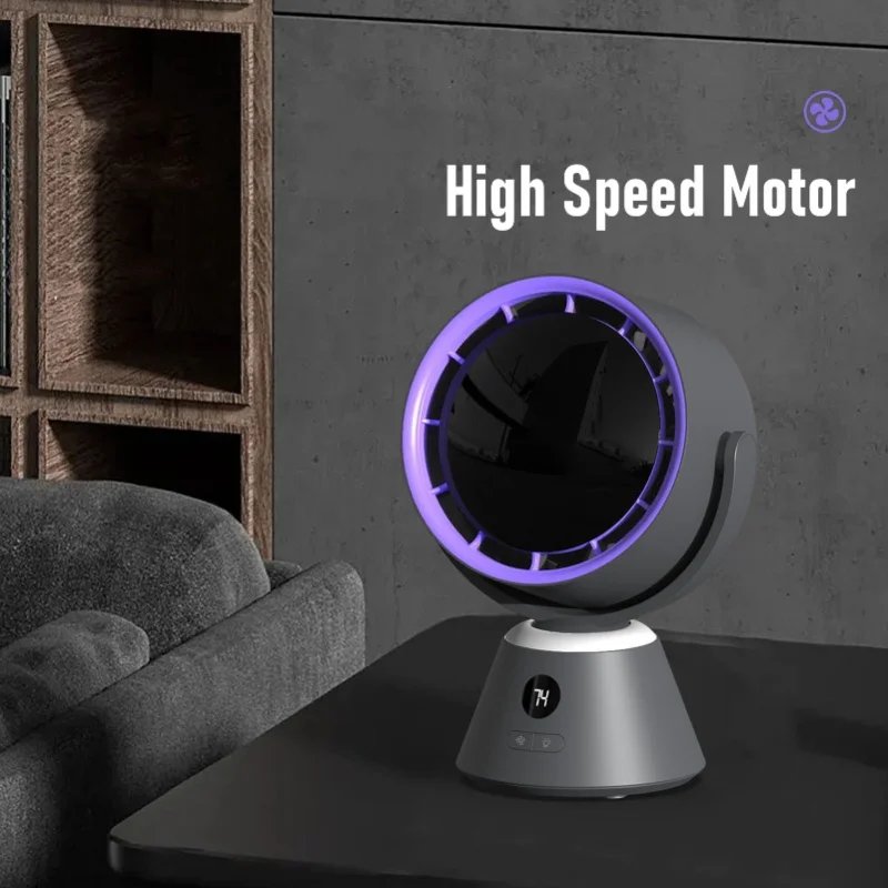 USB Charging Table Fan Digital Display 3 Gears Adjustable High Speed Turbine Air Circulator Desk Fan