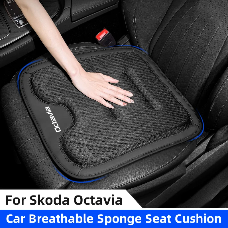 Car Seat Cover For Skoda Octavia 2 3 RS VRS Tour A7 A5 2015-2017 Emblem Roomster Breathable Non-Slip Seat Cushion Protector Pad