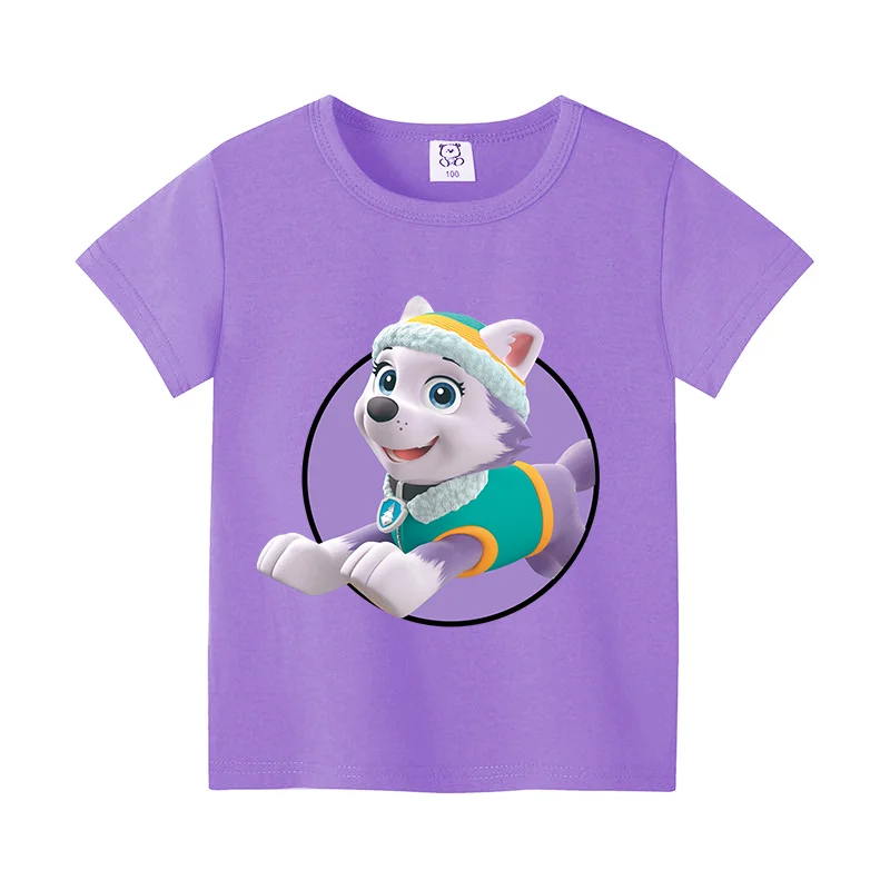 باو باترول الطفل تي شيرت تشيس سكاي الكرتون المطبوعة تي شيرت الصيف ملابس كاجوال الفتيات الفتيان القطن قصير الأكمام بلايز الهدايا #3