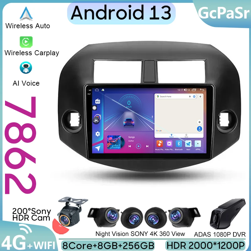 

Car Android Auto For Toyota RAV4 3 XA30 2005 - 2013 Radio GPS Navigation Multimedia Stereo Video Player Carplay 4G No 2din DVD