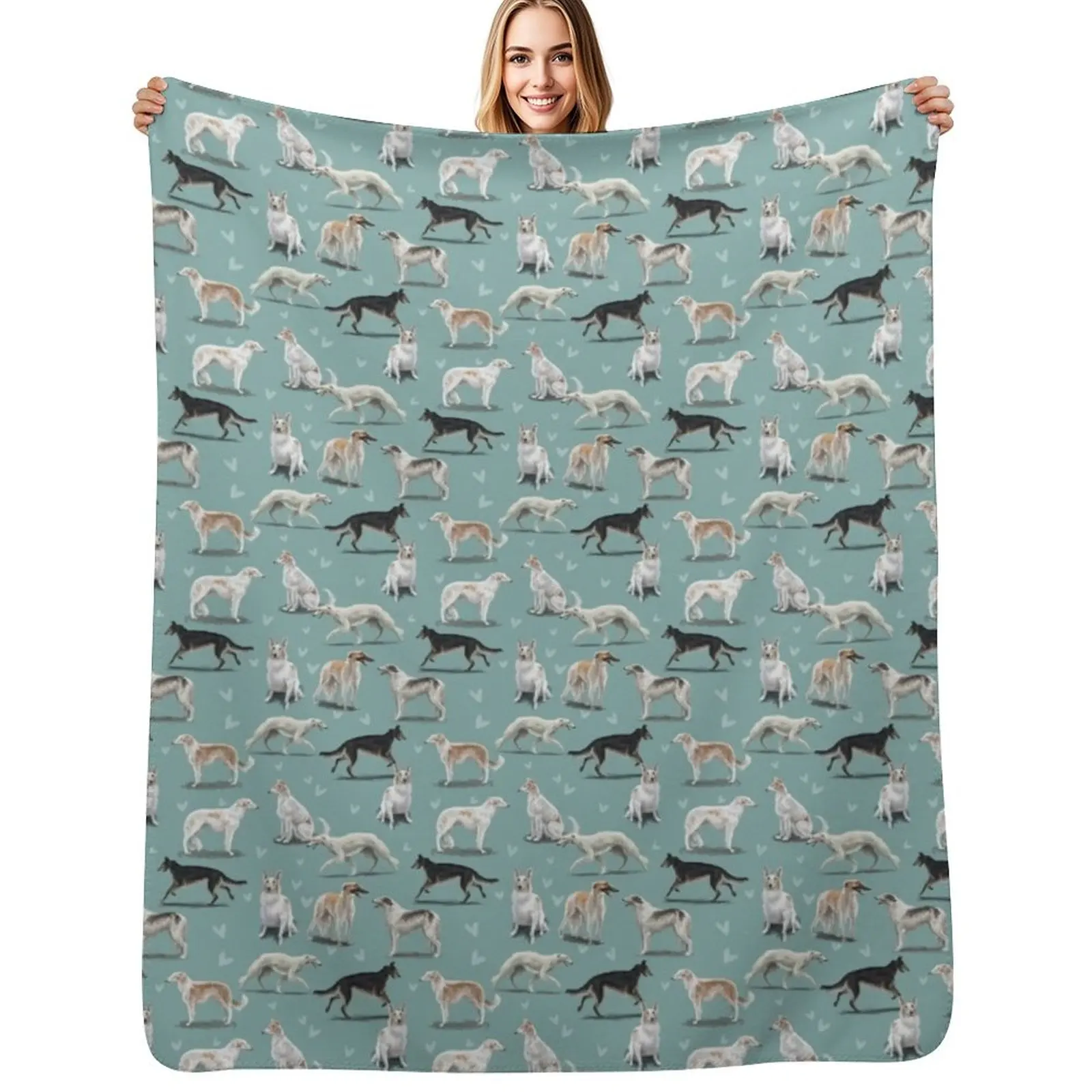 

The Borzoi Throw Blanket Decorative Sofas Multi-Purpose Travel Hairys Blankets