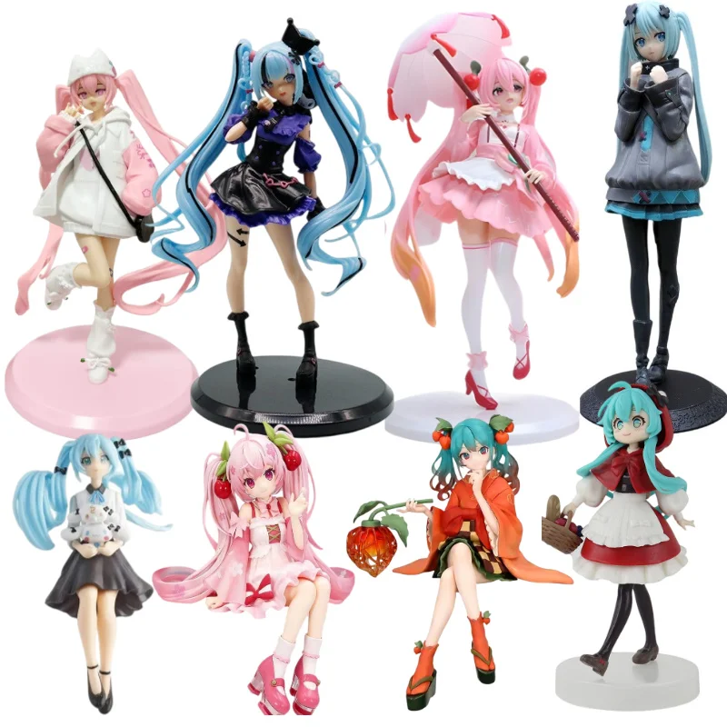 Heiße Anime-Göttin Dopamin Hatsune Miku Figur Kirsche Handgefertigtes PVC-Modell Anime-Zubehör Niedliche Desktop-Ornamente Spielzeuge Geschenke