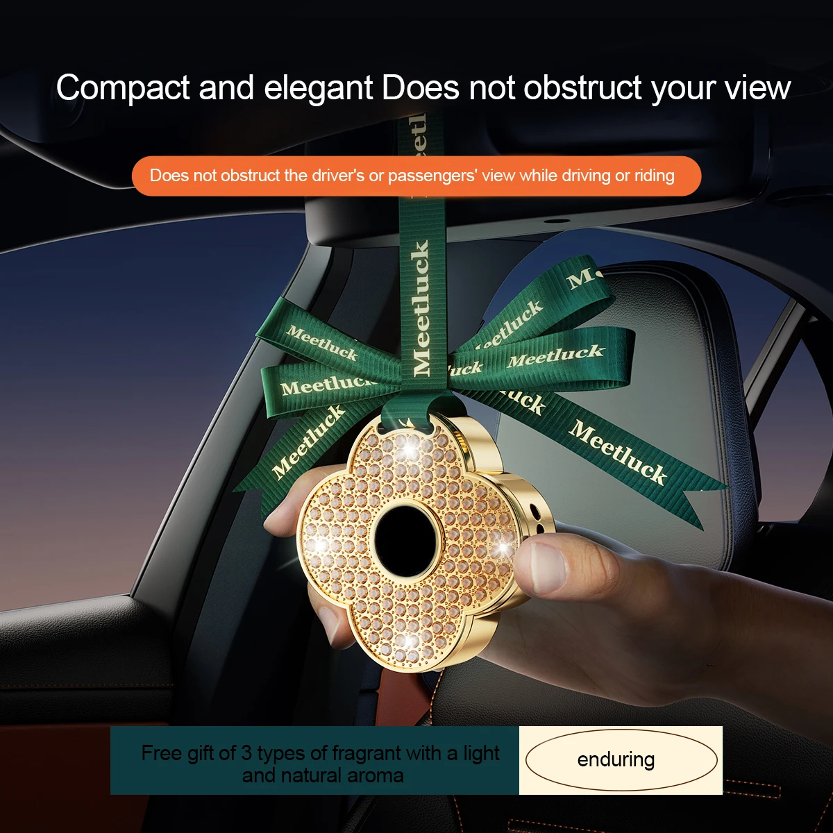 

Four-leaf clover car air freshener Car hanging ornament Air freshener hanging ornament Long-lasting fragrance car aromatherapy