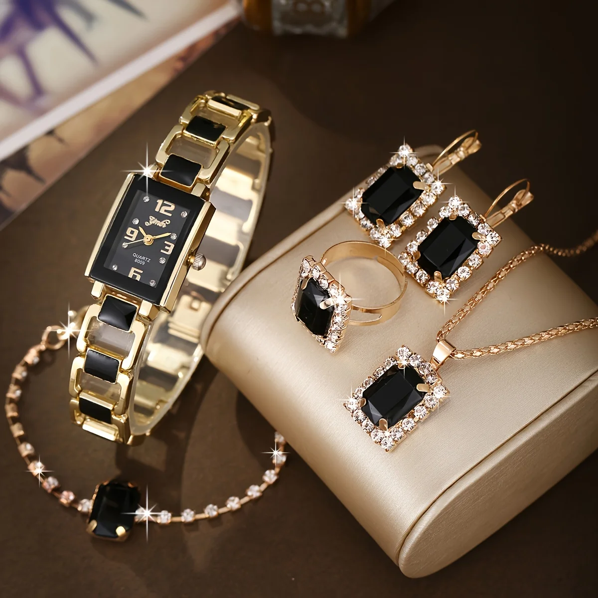 6pcs ladies' watch set, elegant, fashionable, casual, business, light luxury, gorgeous and simple watches,