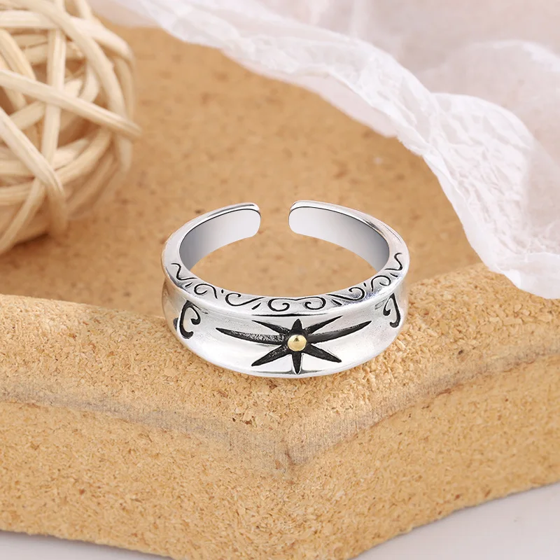 Fashion 925 Sterling Silver Starburst Woman Rings Fine Jewelry Trending Products GaaBou Jewellery